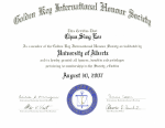 Certificate of Lifetime Membership Golden Key International Society Golden Key International Certificate